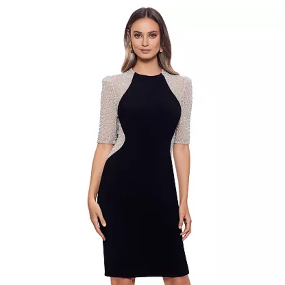 Xscape Dresses & Skirts - XSCAPE - Women's Rhinestone Illusion Sheath Dress